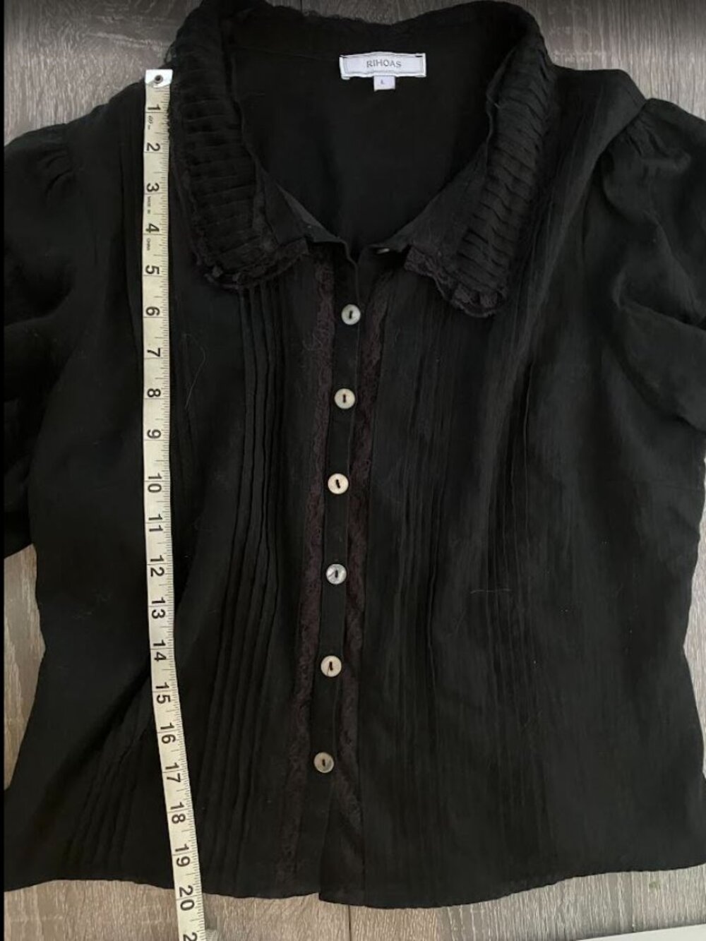 French inspired Cotton Peasant blouse - Picture 2 of 7
